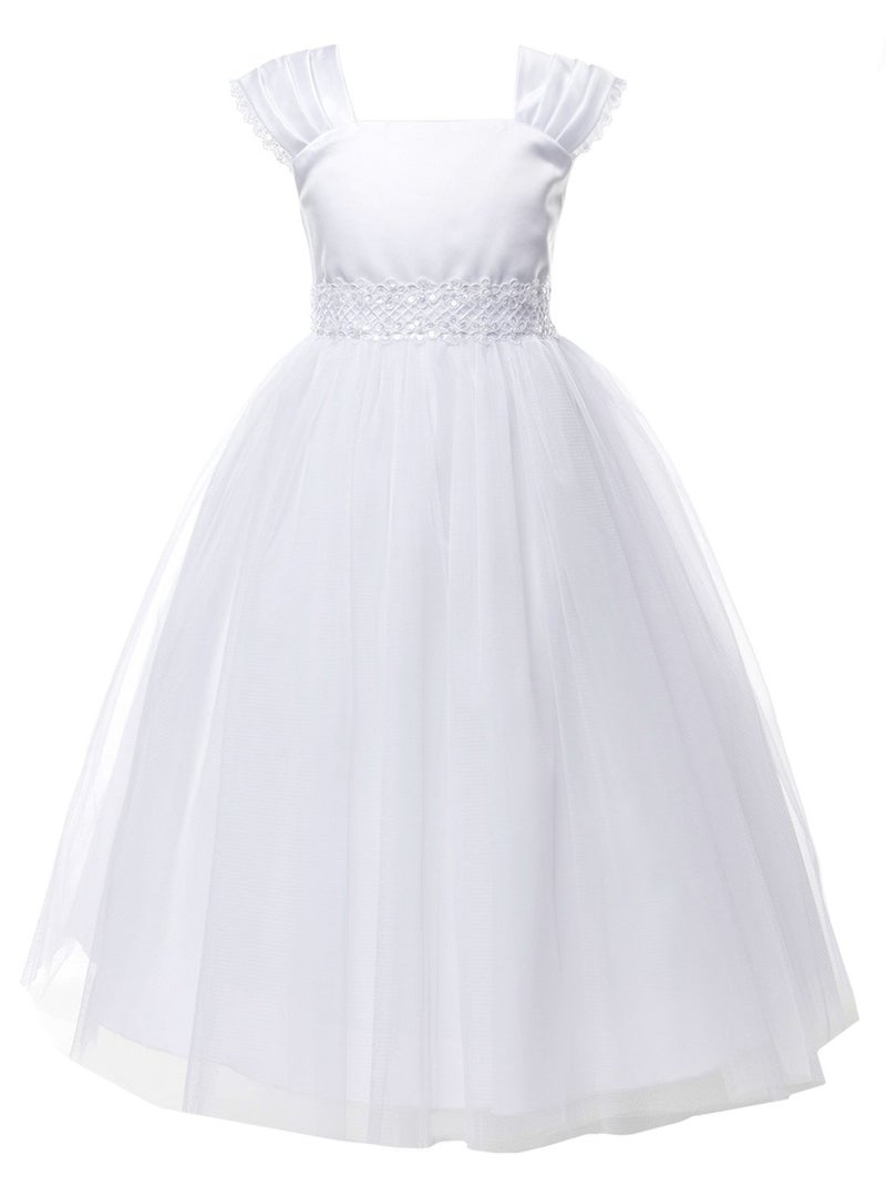 OLIVIA KOO Girls Graceful First Communion Dress (6, White) - Image 1